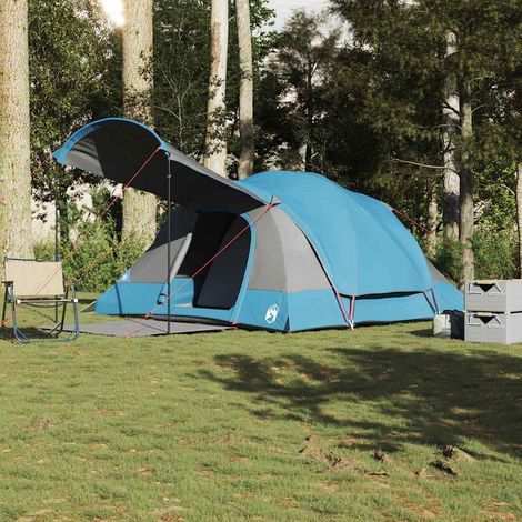 vidaXL Tenda Familiare a Tunnel per 8 Persone Blu Impermeabile (1/5)