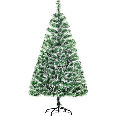 Sapin 150 cm vert Ø75 cm avec 416 branches pour décoration intérieure de Noël, sapin design sobre pour salon pratique et compact