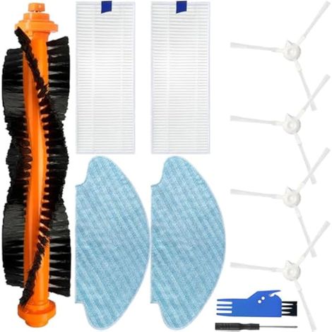 Kit d'accessoires pour Rowenta Explorer 20/40 / 45/50 Series RG687 / RR682 / RR688 / isweep x3 Robot Brosse principale Brosse latérale Filtre Hepa Balais à franges Pièces de rechange (1/5)