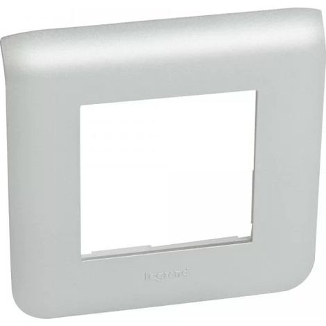 Legrand 079302 Platte für Steckdose und Schalter „Mosaic 2“ mod. Aluminium