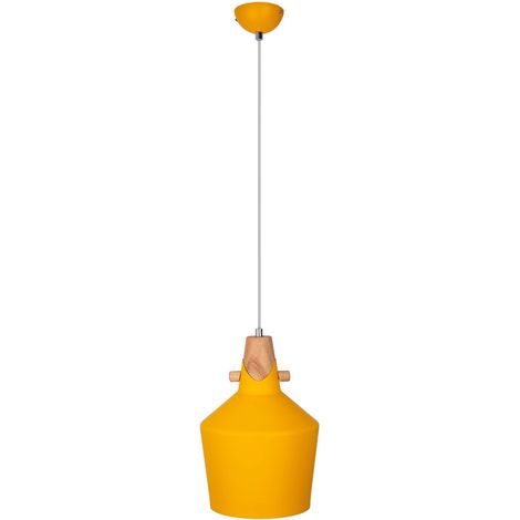 Globo - lámpara colgante - JACOBA - amarillo - metal - Ø 22cm -