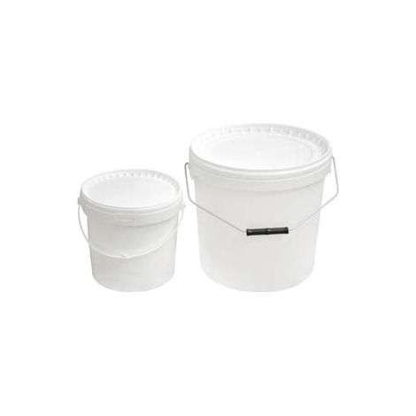 SECCHIO IN PLASTICA ANONIMO CON COPERCHIO BIANCO- - lt.16 - manico in ferro zincato - 5 pezzi