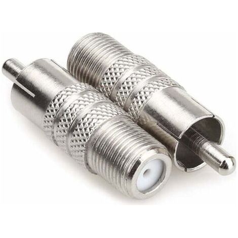 Adattatore per connettore RCA composito femmina, sdoppiatore per cavo coassiale video maschio, connettori per cavo satellitare, connettori per antenna - Confezione da 2