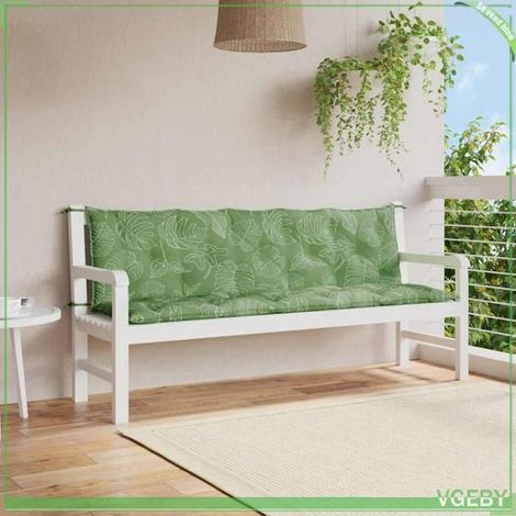 Coussin de banc - FAFEISY - Feuilles - Lot de 2 - Tissu Oxford résistant à l'eau - Anti-dérapant (1/5)