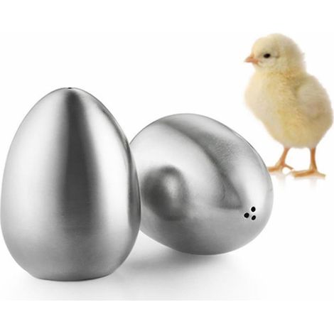 Poêle à épices en acier inoxydable, salière et poivrière de cuisine, trois trous argentés, lot de 2 (1/2)