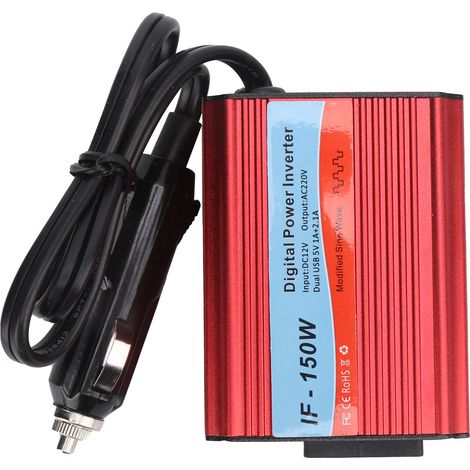 Convertisseur de tension 12V vers 220V 150W 50Hz IF-150W pour voiture, onde sinusoïdale modifiée, transformateur électrique embarqué