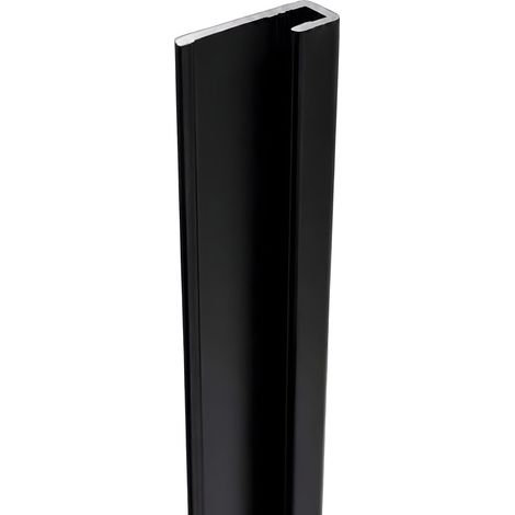 Profilé de Finition Aluminium pour Panneau Dibond 3 mm - 255 cm - Laqué Noir Mat - Habillage Mural Salle de Bain & Cuisine - Homewell (1/5)