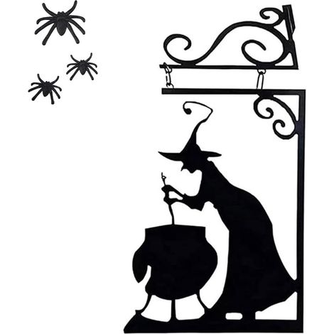 Hexe Silhouette Dekoratives Eisen fliegende Hexenkunstwerk