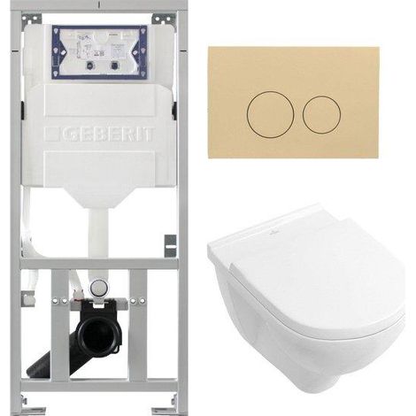 Villeroy & Boch O.novo ensemble WC avec réservoir encastré Geberit avec cuvette suspendue à chasse profonde blanc abattant soft close et plaque de (1/5)