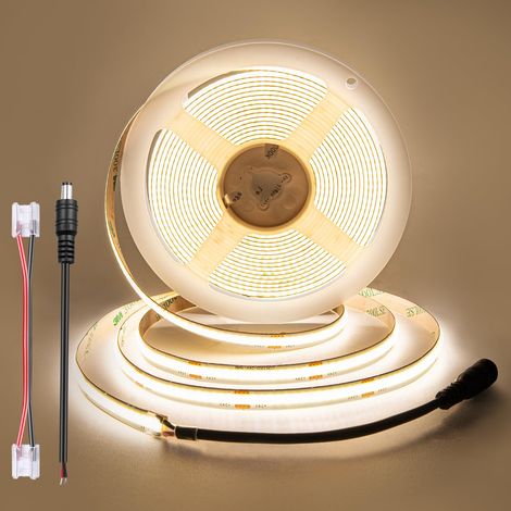 12V Ruban LED COB 3m Blanc Neutre, 4000K, 8mm, Non Alimentation (1/5)