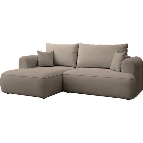 Selsey Ovo Mini - Eckschlafsofa linksseitig mit Stauraum, Easy-Clean-Chenille-Bezug, greige (1/5)