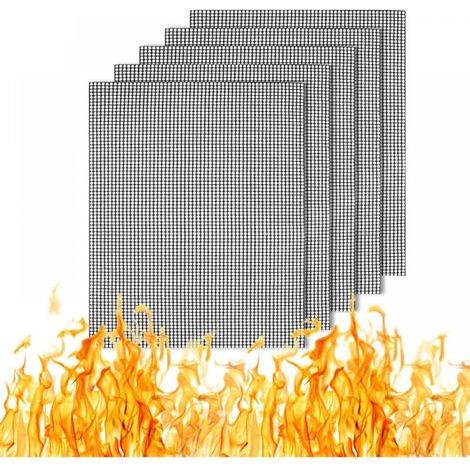 5er-Set Antihaft-Kochmatten aus Mesh, wiederverwendbar und langlebig, für Holzkohle- und Gasgrills, schwarz (1/5)