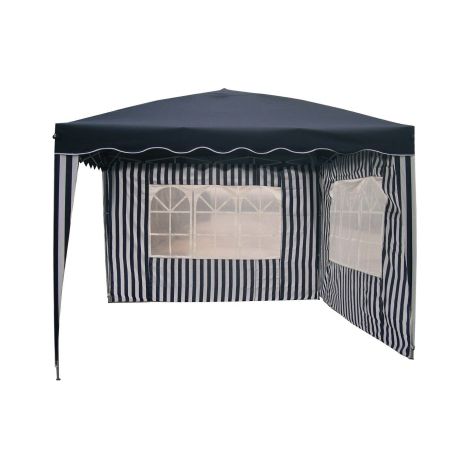 PAVILLON-SEITENTEILE, 2ER PACK ZUM FALT-PAVILLON, BLAU/WEIß