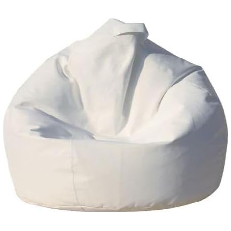 My Brand Germanvox Pouf Poltrona a Sacco, similpelle vari colori, Argento, Verde, Bianco, Blu, Lilla, Rosso 70 x 110 cm (Bianco)