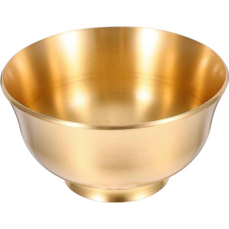 Bol décoratif doré pour offrande d'eau, idéal pour la méditation et l'autel domestique. Dimensions : 50 x 8,50 x 4,50 cm (1 pièce). (1/5)