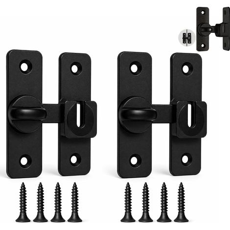 Interior Sliding Door Lock 90/180 Latch Lock 2 Pieces (1/5)