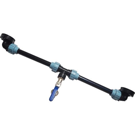 Kit de raccordement IBC - Kit de connexion pour réservoirs d'eau de pluie IBC avec robinet de jardin col de cygne 3/4" - Tuyau de tonneau de pluie pour réservoirs 1/2 (B) (1/5)