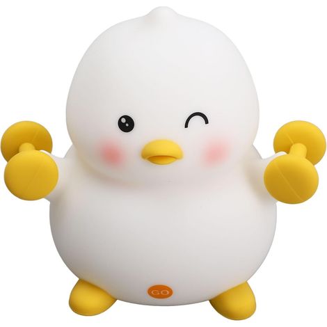 Duck Bean-Shaped Nursery Lamp, Duck-Shaped Mood Lamp, Soft Silicone Night Light with 3 Speeds, Night Light for Bedrooms, Outdoor Bars (1/5)
