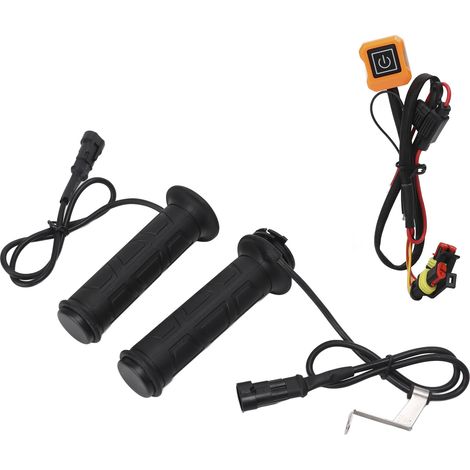 Paar elektrisch beheizte Griffe, einstellbare Heizung, Wintergriffe für Motorräder, ATVs, 22 mm (7/8 Zoll) Lenker, gelber Schalter (1/5)