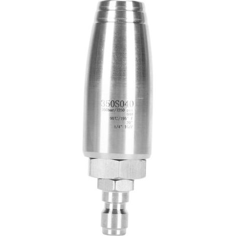 Buse rotative haute pression 1/4 pouce, connecteur rapide 350 bar, buse rotative en acier inoxydable pour nettoyeur haute pression, pour jardin (SKU produit : 97153255 SKU Offre : CJ-20250822-PQ42) (1/5)