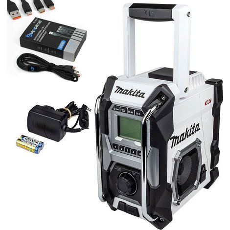 Makita Job Site Radio MR001GZ01 White 18v 40v Max AM FM CXT LXT XGT Li-Ion + USB (1/5)