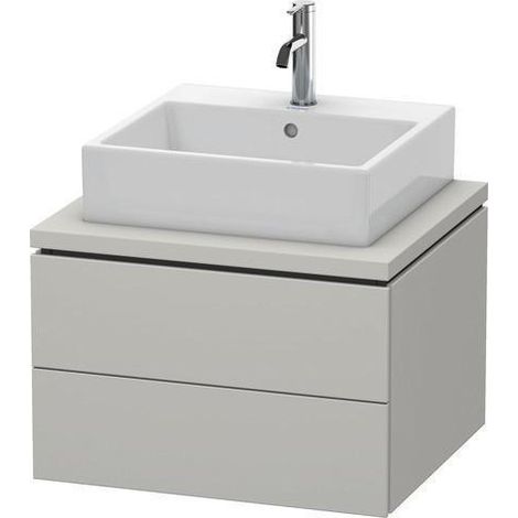 Meuble vasque L-CUBE 620x547mm 2 tiroirs blanc mat ES Ah centre
