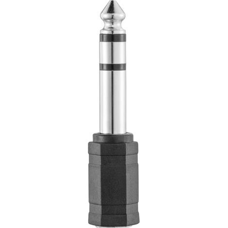 Adaptateur Jack 6.35 vers 3.5 (Adaptateur Audio 6.35mm Mâle vers 3.5mm Femelle, Stéréo, Prise Casque, Audio Connecteur Stéréo pour Mélangeur Audio/Piano électrique/Clavier) Noir (1/5)