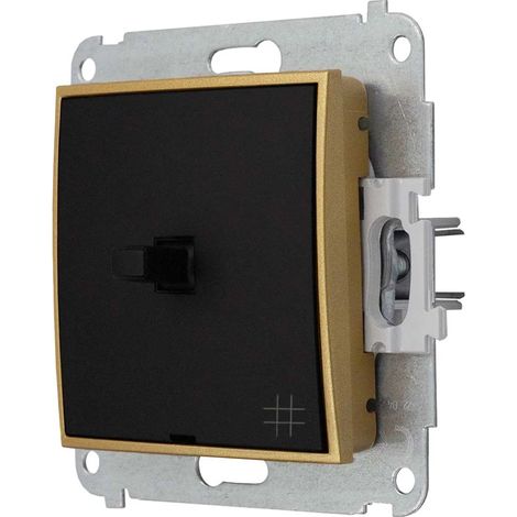 Modulo interruttore senza cornice incrociata USA Karlik mini colore nero opaco/oro (1/3)