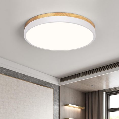 Plafonnier LED, Plafonnier Rond Moderne en Métal 36 W, Lumière Blanche 6000 K pour Salon, Chambre, Cuisine, Couloir, Salle à Manger, 40 cm, Blanc (1/5)