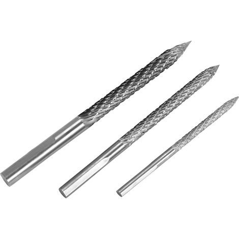Lot de 3 forets à pneus, différentes tailles, réparation de pneus, foret en carbure de tungstène, rustines, coupe-bouchons, coupe-fil, alésoir, foret (1/5)