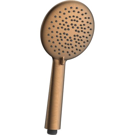 Douchette de massage, 5 modes, buses en silicone, dia. 120mm, ABS/cuivre mat