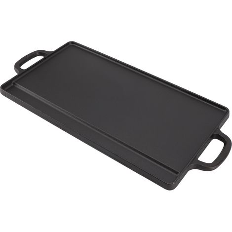 Plaque de cuisson double face en fer à chauffage rapide et uniforme, réversible, pour le camping, les réchauds à gaz et les plaques à induction. (1/5)