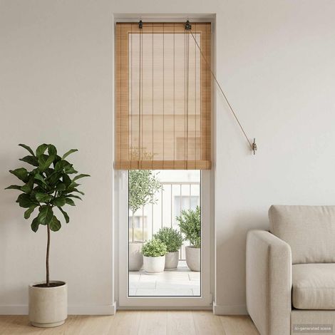 Tenda a rullo Marrone 60 x 220 cm Bambù vidaXL