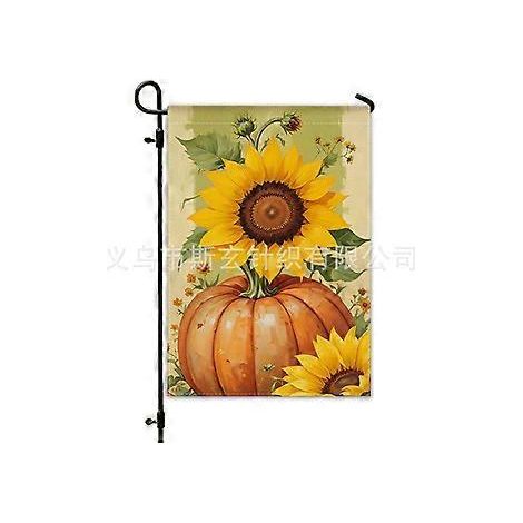 Herbstliche Erntedank-Gartenflagge, Festtagsdekoration, Leinenflagge, doppelseitig bedruckt (YMCQ1-29)