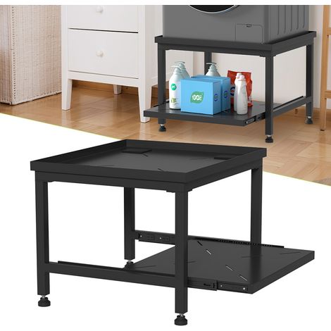 TolleTour Base para lavadora con estante Soportes para lavadora Negro 63x54x45.5cm