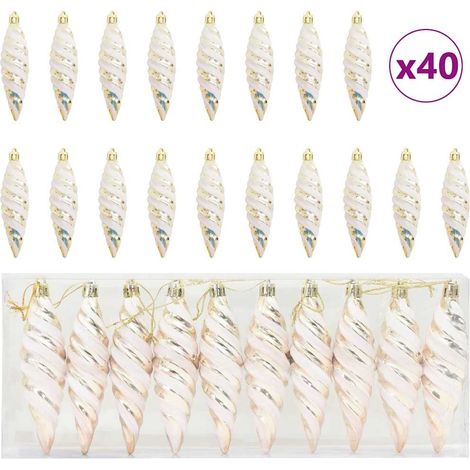 Boule en forme de spirale de Noël 40 pcs Champagne Plastique