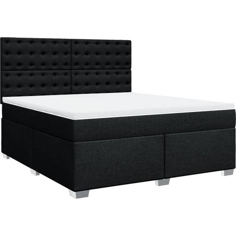 Maison Exclusive - Giroletto a Molle con Materasso Nero 180x200 cm in Tessuto