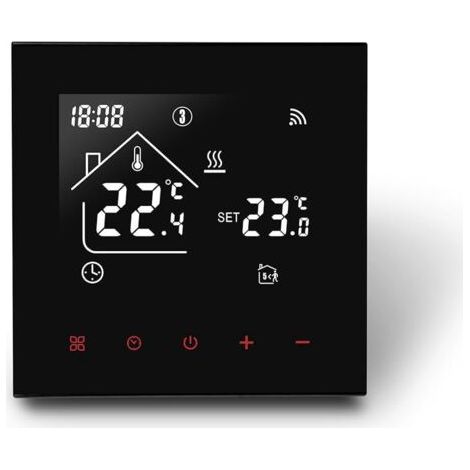 Thermostat Connecté WiFi pour Chauffage de Chaudière à Gaz Thermostats d&39Ambiance,Thermostat Programmable Intelligent,Thermostat Connecté Tuya Compatible Google Assistant 3A,Noir