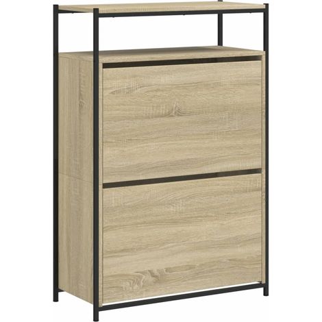 Zapatero mueble para entrada pasillo y salón madera Sonoma 75 x 34 x 112 cm marrón madera de ingeniería 020021729 (1/5)