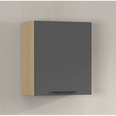 Meuble haut de cuisine moderne anthracite mat/chêne Louna (1/5)