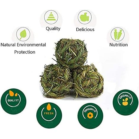Timothy Grass Ball Hamster Chew Toys Small Animal Chew Toys for Rabbits Hamsters Chinchillas Guinea Pig Guinea Pig Squirrel Gerbil
