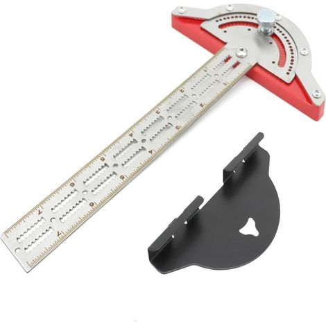 Präzisions-Holzbearbeitungslineal, Präzisions-Holzbearbeitungslineal mit verstellbarem Winkelmesser, Zimmermanns-Markierungslineal aus Edelstahl (38 cm)