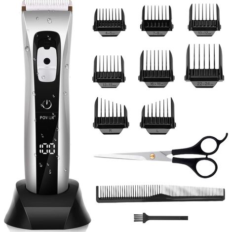 Tondeuse Cheveux Hommes sans Fil Professionnelle Tondeuse à Cheveux Électrique Lame en Céramique et Titane Réglable avec 8 Sabots (1/5)