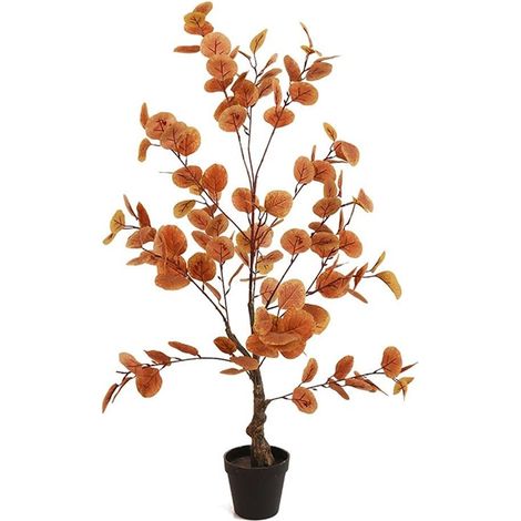 Eucalyptus artificiel en soie artificielle - 90 cm - Pour la récolte en intérieur - Pour Halloween, Thanksgiving (1/4)