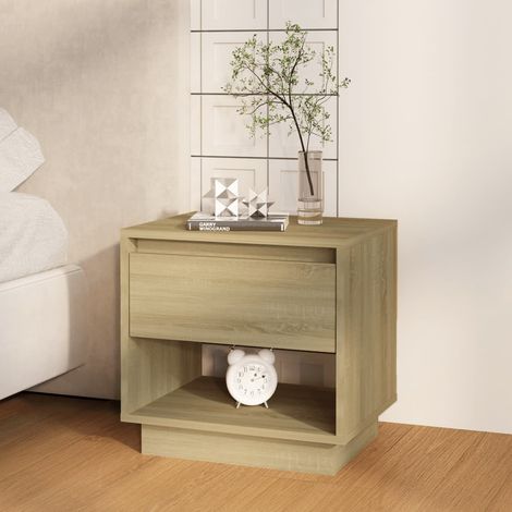 FIMEI Table de chevet Chêne sonoma 45x34x44 cm Aggloméré (1/5)