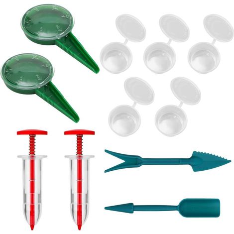 11pcs Kit Mini-Épandeurs Graines Portatifs, Mini-Distributeur Graines en Plastique Outil de Plantation Manuel Distributeur Semis pour Épandeurs de Carottes Laitues Herbe et Épinards (1/5)