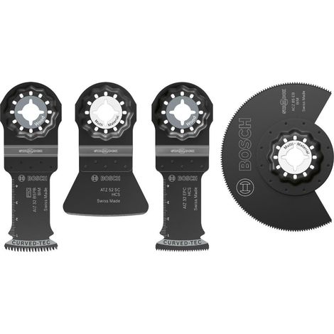 Bosch 4x Set de cuchillas para pavimentos y revestimientos, 4 unidades (para Metales no ferrosos, Cola, 134 x 104 mm, Professional Accesorios Multiherramienta)