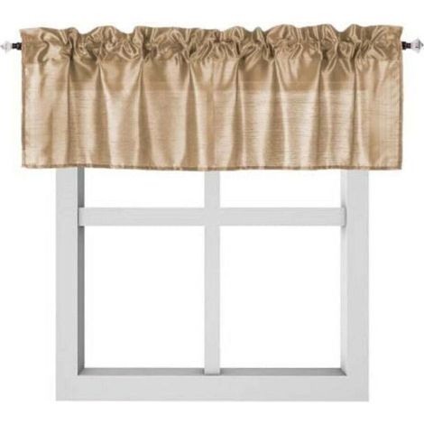 Voilage Léger Doré Uni à Œillets 140 cm x 46 cmIdéal pour Chambre, Cuisine et Salon, Filtre la Lumière avec Élégance (1/5)