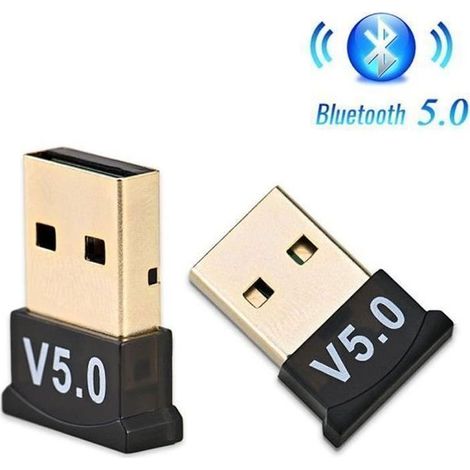 Adaptateur Bluetooth USB V5.0 + EDR Dongle sans fil pour clé compatible PC portable, connectique sans fil pour ordinateur portable (1/5)