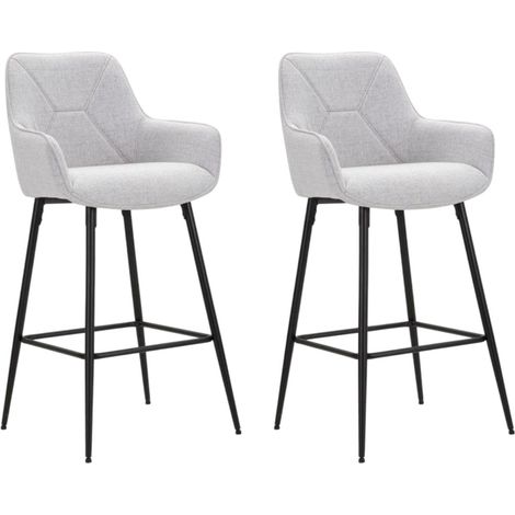 Lot de 2 Tabourets de Bar "Vicenza" 109cm Gris (1/5)